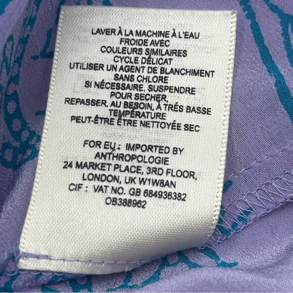 Anthropologie HD in Paris 100% Silk Panorama Batik Print Top - SIZE 8 - Picture 8 of 14